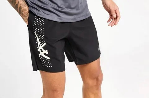ASICS ICON SHORTS - BLACK / WHITE