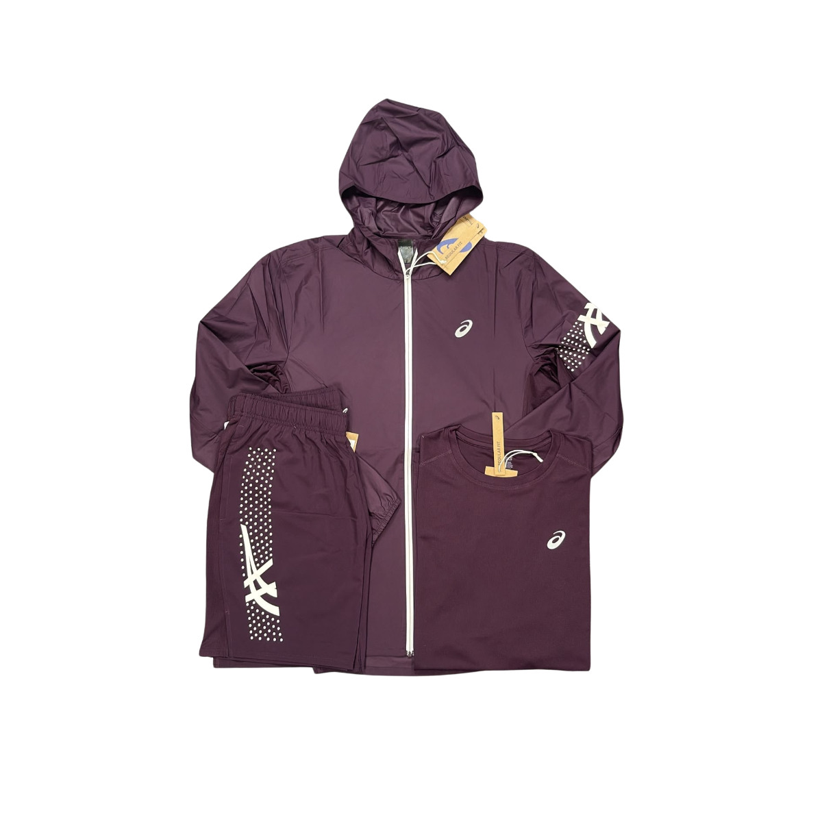 asics 3 piece icon set - burgundy