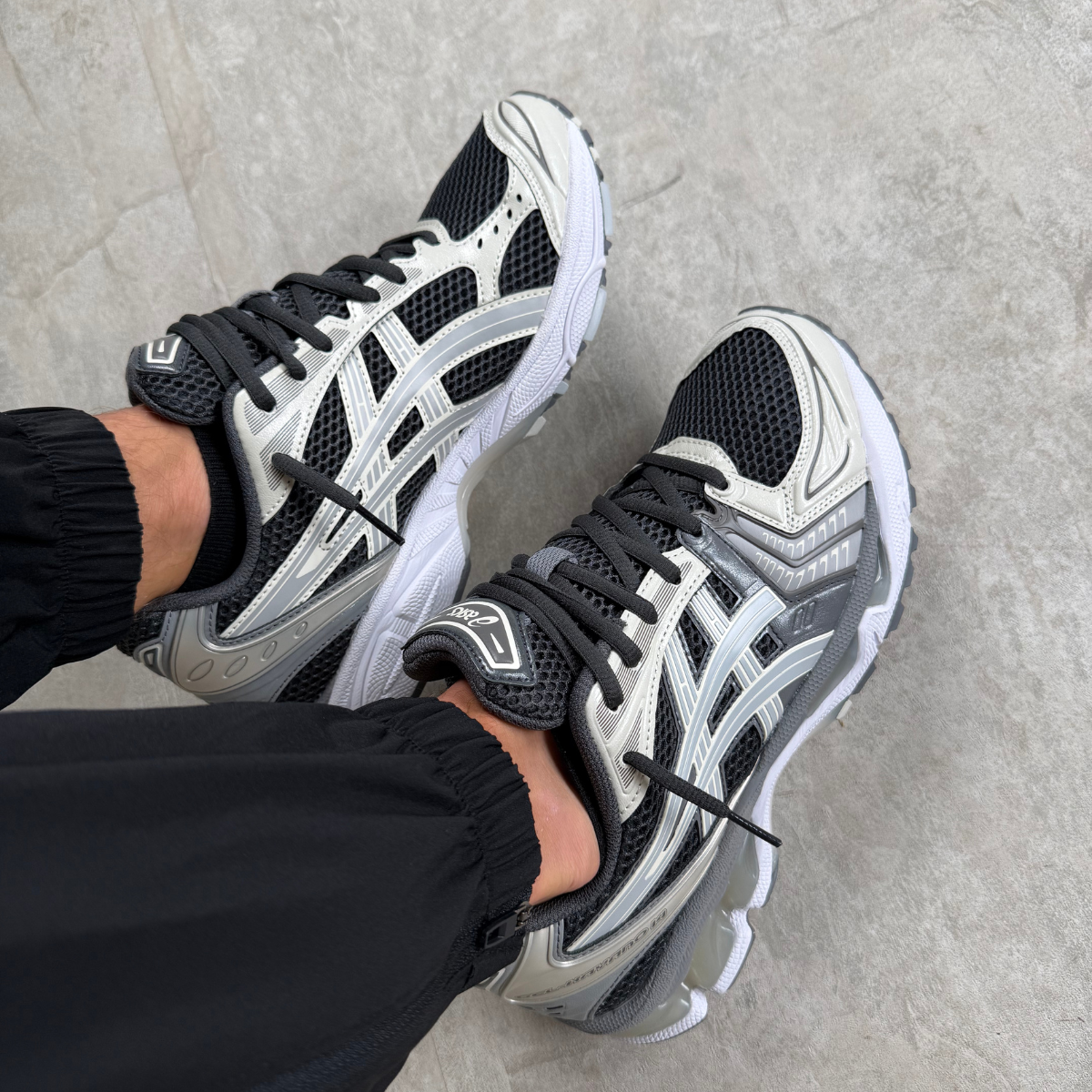 Asics Kayano 14's Obsidian Cement Grey